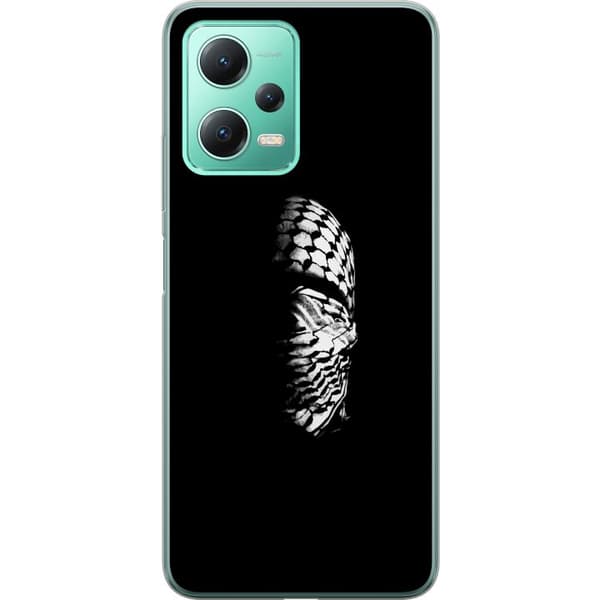 Xiaomi Redmi Note 12 Gennemsigtig cover Keffiyeh-mønster - klassisk sort-hvid palæstinensisk tørklæde med kulturel betydning