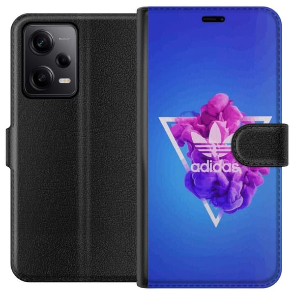 Xiaomi Redmi Note 12 Pro Tegnebogsetui Adidas-inspireret blåt design - sporty motiv med retrovibe i blå toner