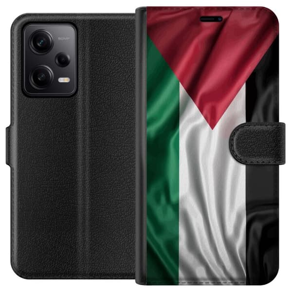 Xiaomi Redmi Note 12 Pro Tegnebogsetui Palestinaflaget – ikonisk frihedssymbol i rød, sort, hvid og grøn
