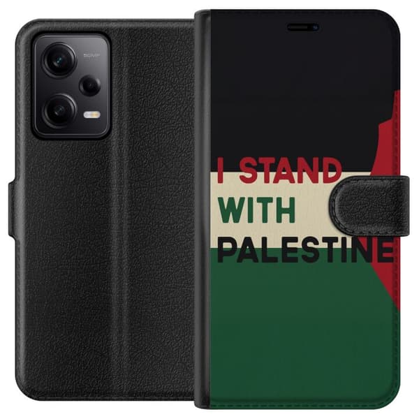 Xiaomi Redmi Note 12 Pro Tegnebogsetui Stå sammen med Palæstina - solidaritetsdesign med en stærk besked