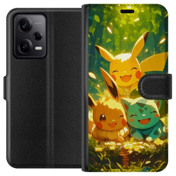 Xiaomi Redmi Note 12 Pro Plånboksfodral Pixelmonster spelstil – färgstark design för retroälskande gamers