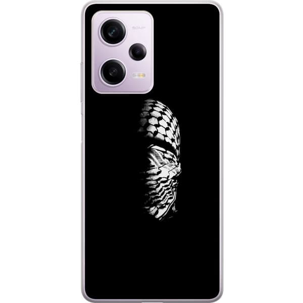 Xiaomi Redmi Note 12 Pro Läpinäkyvä kuori Keffiyeh-kuviointi - klassinen palestiinalainen mustavalkoinen shaali, jolla on kulttuurinen merkitys
