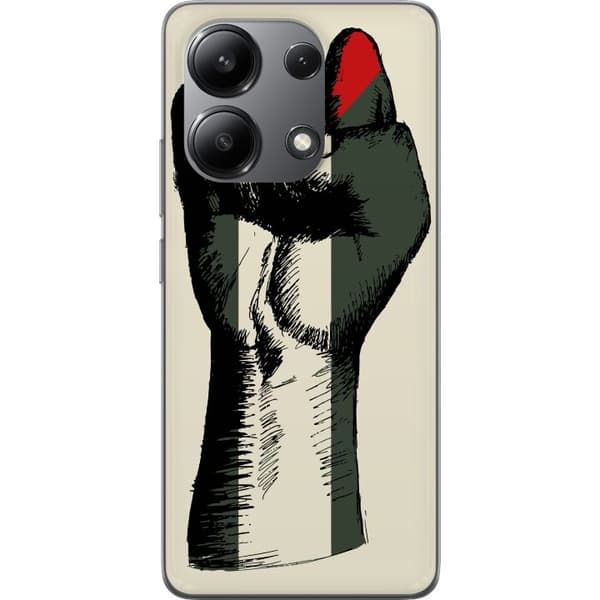 Xiaomi Redmi Note 13 4G Gjennomsiktig deksel Hand knyttet i Palestinas farger - kraftig symbol for frihetsbevegelsen