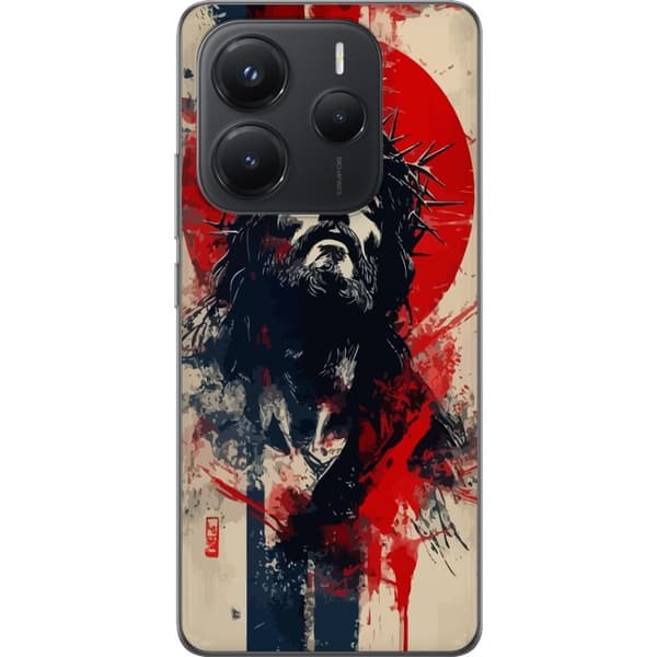 Xiaomi Redmi Note 14 Läpinäkyvä kuori Jeesus ristillä - kristillinen aihe vahvalla symboliikalla uskosta ja toivosta