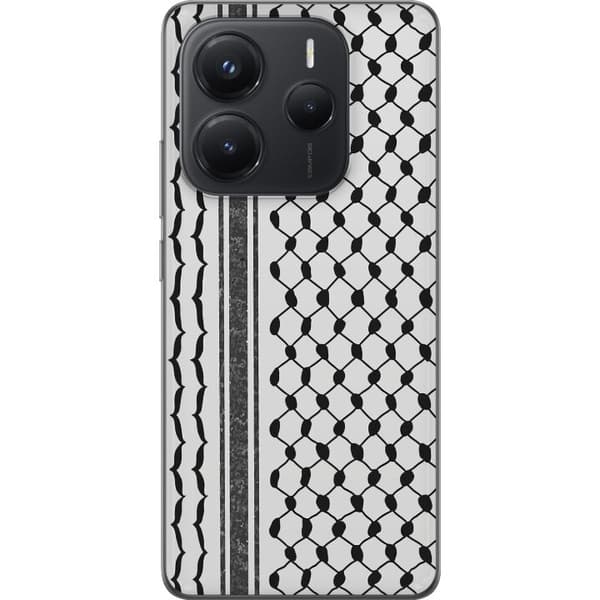 Xiaomi Redmi Note 14 Gennemsigtig cover Palæstinensisk mønster - inspireret af traditionel stil keffiyeh-stof