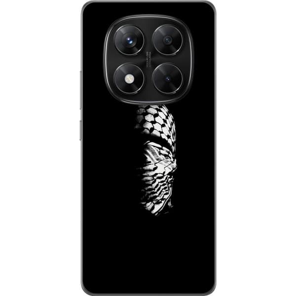 Xiaomi Redmi Note 14 Pro Gennemsigtig cover Keffiyeh-mønster - klassisk sort-hvid palæstinensisk tørklæde med kulturel betydning