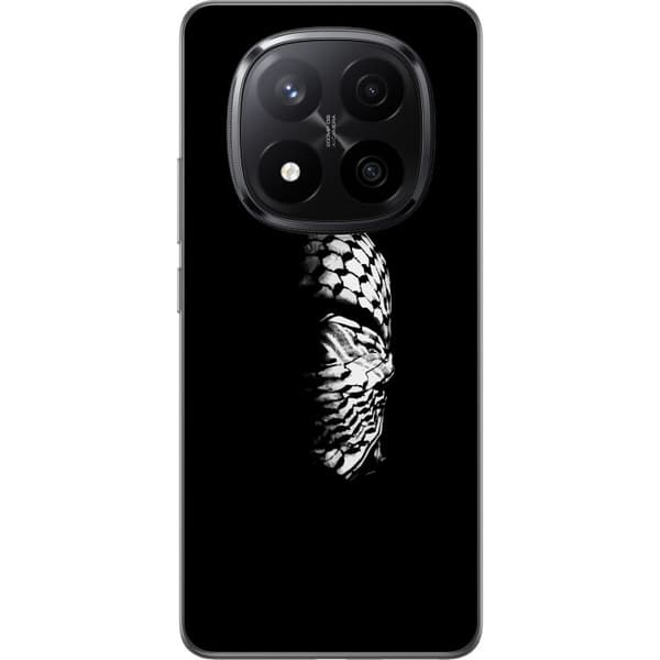 Xiaomi Redmi Note 14 Pro+ Gennemsigtig cover Keffiyeh-mønster - klassisk sort-hvid palæstinensisk tørklæde med kulturel betydning