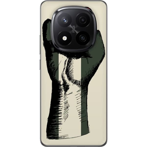 Xiaomi Redmi Note 14 Pro+ Gjennomsiktig deksel Hand knyttet i Palestinas farger - kraftig symbol for frihetsbevegelsen