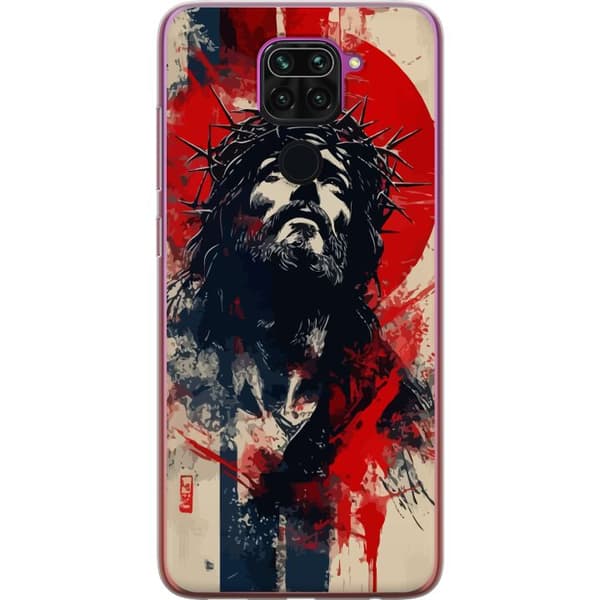 Xiaomi Redmi Note 9 Gjennomsiktig deksel Jesus med kors - kristent motiv med sterk symbolikk om tro og håp