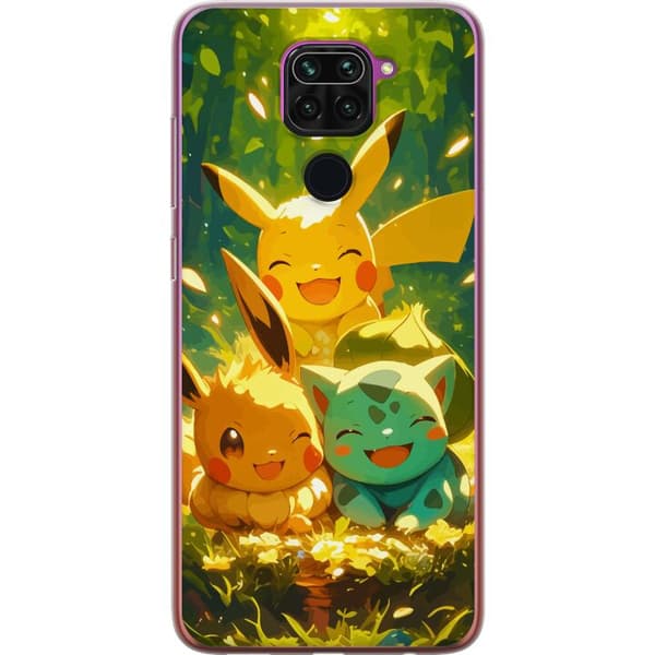 Xiaomi Redmi Note 9 Gennemsigtig cover Pixelmonster spillestil - farverig design til retro-elskende gamere