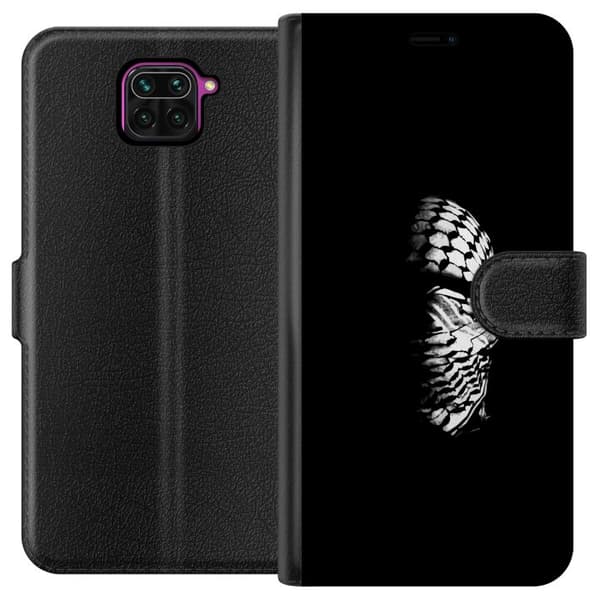 Xiaomi Redmi Note 9 Plånboksfodral Keffiyeh-mönster – klassisk svartvit palestinasjal med kulturell tyngd