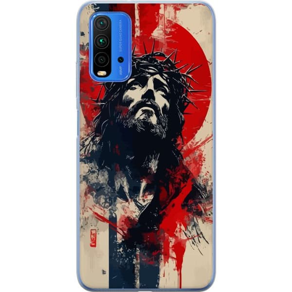 Xiaomi Redmi Note 9 4G Läpinäkyvä kuori Jeesus ristillä - kristillinen aihe vahvalla symboliikalla uskosta ja toivosta