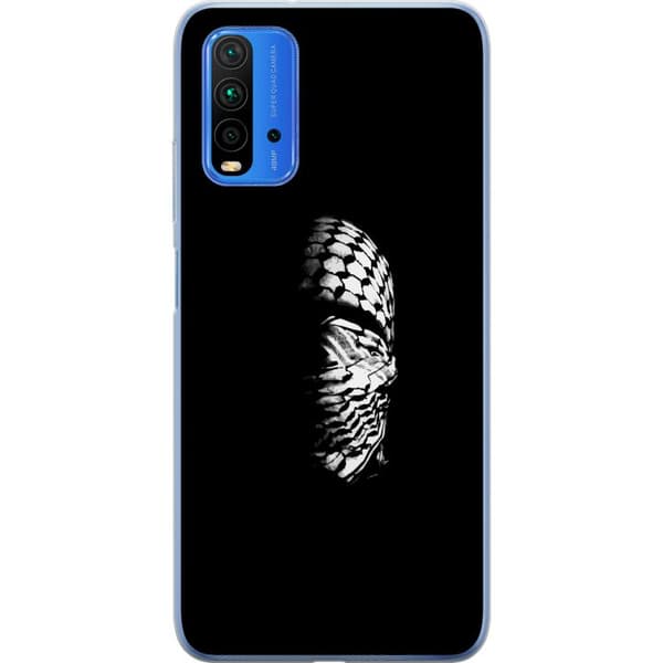 Xiaomi Redmi Note 9 4G Gennemsigtig cover Keffiyeh-mønster - klassisk sort-hvid palæstinensisk tørklæde med kulturel betydning
