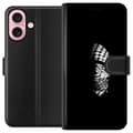 Pikkukuva 1 / 3: Apple iPhone 16 Lompakkokotelo Keffiyeh-kuviointi - klassinen palestiinalainen mustavalkoinen shaali, jolla on kulttuurinen merkitys
