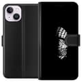Miniatyrbild 1 av 3: Apple iPhone 14 Plånboksfodral Keffiyeh-mönster – klassisk svartvit palestinasjal med kulturell tyngd