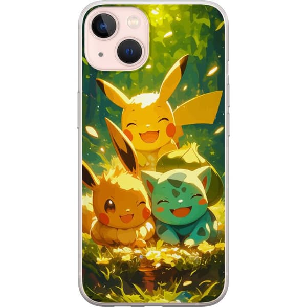 Apple iPhone 13 mini Gennemsigtig cover Pixelmonster spillestil - farverig design til retro-elskende gamere