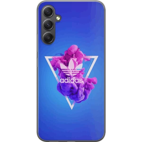 Samsung Galaxy A25 Gjennomsiktig deksel Adidas-inspirert blått design - sporty motiv med retro vibe i blåtoner