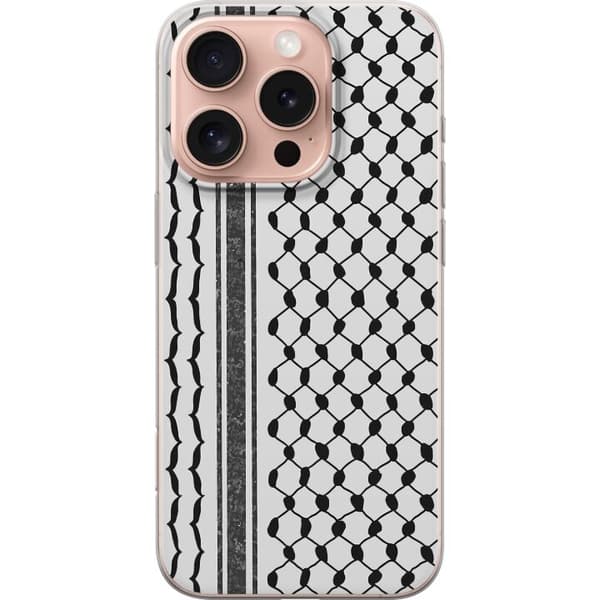 Apple iPhone 16 Pro Gjennomsiktig deksel Palestinsk mønster - inspirert av tradisjonell stil keffiyeh-stoff