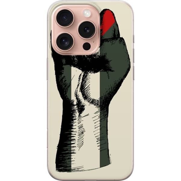 Apple iPhone 16 Pro Läpinäkyvä kuori Käsi sidottu Palestinan väreihin - voimakas symboli vapausliikkeelle