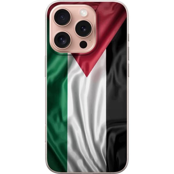 Apple iPhone 16 Pro Läpinäkyvä kuori Palestiinan lippu – ikoninen vapauden symboli punaisessa, mustassa, valkoisessa ja vihreässä