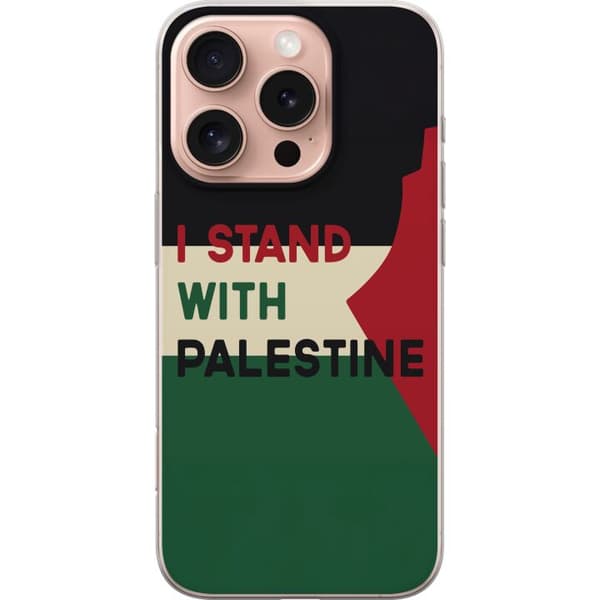 Apple iPhone 16 Pro Läpinäkyvä kuori Pysähdy Palestiinan puolesta - solidaarisuussuunnittelu vahvalla viestillä