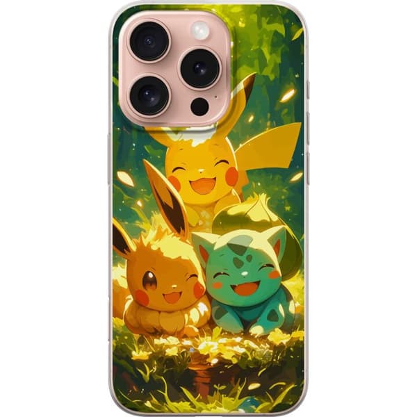 Apple iPhone 16 Pro Gennemsigtig cover Pixelmonster spillestil - farverig design til retro-elskende gamere