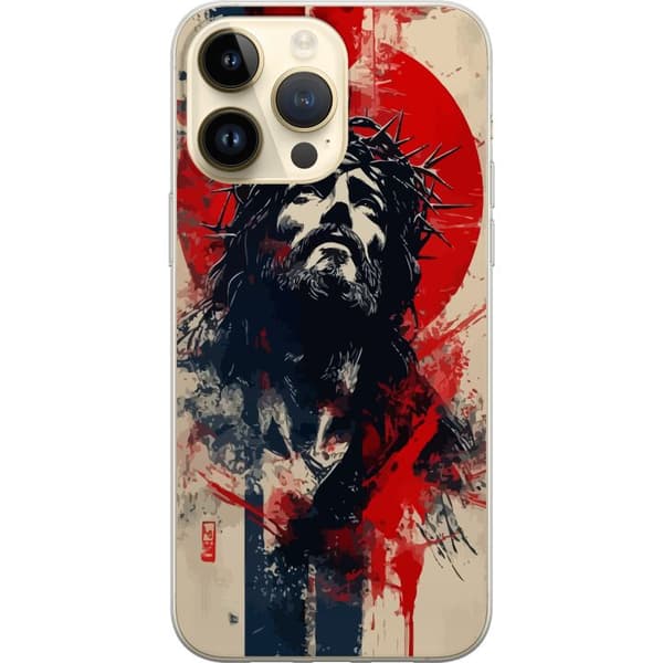 Apple iPhone 14 Pro Max Gjennomsiktig deksel Jesus med kors kristent