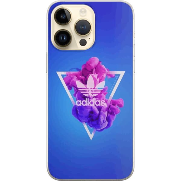 Apple iPhone 14 Pro Max Gjennomsiktig deksel Adidas-inspirert blått design - sporty motiv med retro vibe i blåtoner