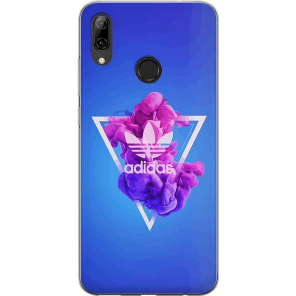 Huawei P smart 2019 Gennemsigtig cover Adidas-inspireret blåt design - sporty motiv med retrovibe i blå toner