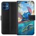 Miniatyrbillede 1 af 3: Apple iPhone 12  Tegnebogsetui Stitch med skildpadde - sød blå alien i tropisk strandmiljø fra Disney