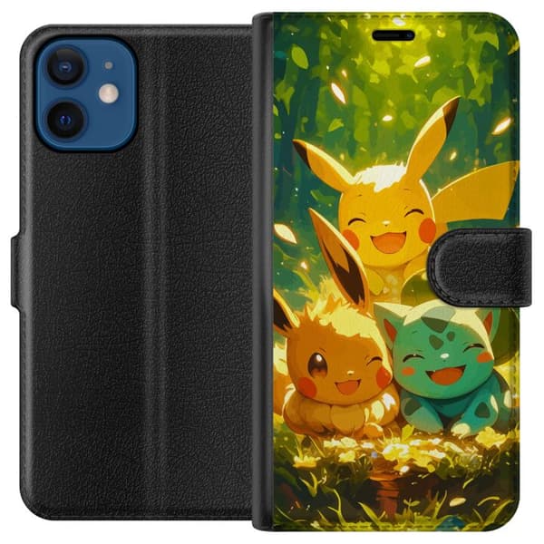 Apple iPhone 12  Plånboksfodral Pixelmonster spelstil – färgstark design för retroälskande gamers