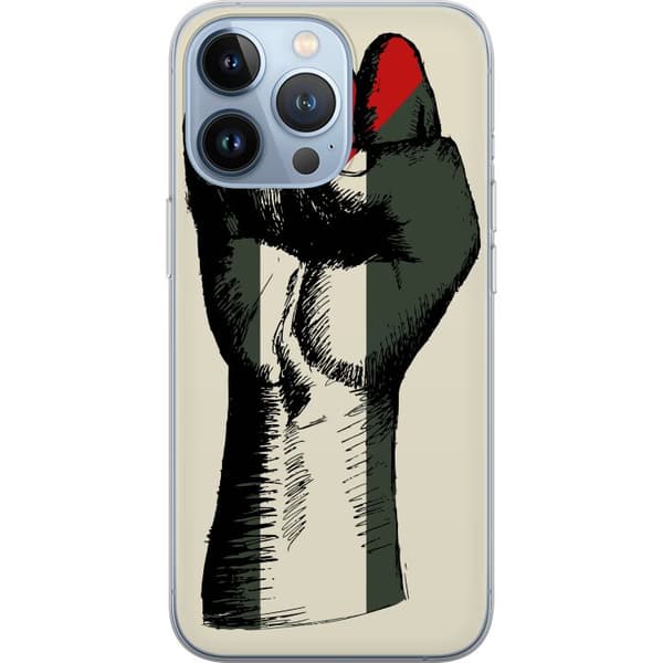 Apple iPhone 13 Pro Gjennomsiktig deksel Hand knyttet i Palestinas farger - kraftig symbol for frihetsbevegelsen