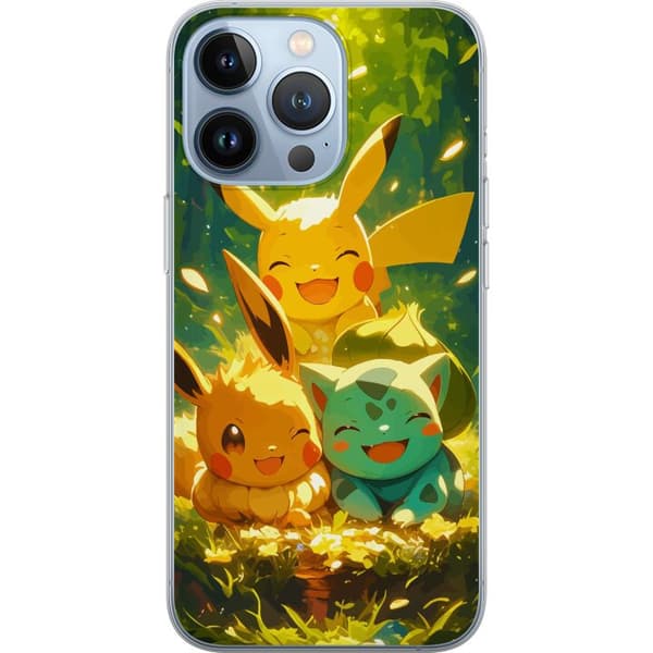 Apple iPhone 13 Pro Gjennomsiktig deksel Pixelmonster spillstil - fargerik design for retro-elskende spillere