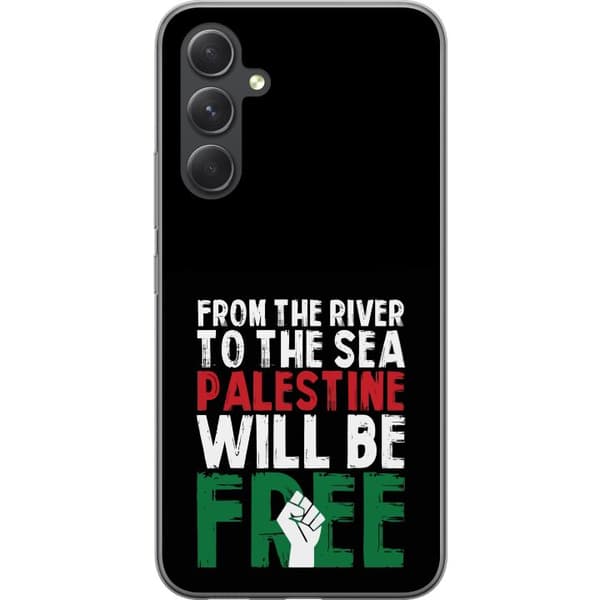 Samsung Galaxy S24 Genomskinligt Skal Free Palestine – politiskt statement med kraftfullt grafiskt uttryck