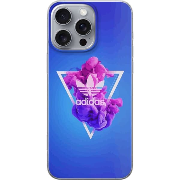 Apple iPhone 16 Pro Max Gennemsigtig cover Adidas-inspireret blåt design - sporty motiv med retrovibe i blå toner