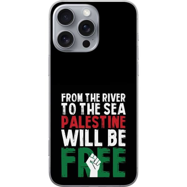 Apple iPhone 16 Pro Max Genomskinligt Skal Free Palestine – politiskt statement med kraftfullt grafiskt uttryck