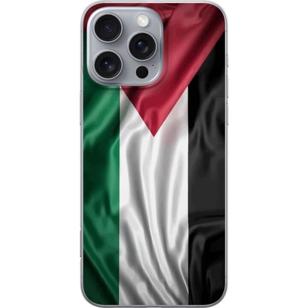 Apple iPhone 16 Pro Max Gennemsigtig cover Palestinaflaget – ikonisk frihedssymbol i rød, sort, hvid og grøn