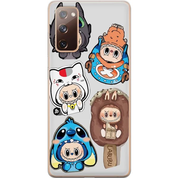 Samsung Galaxy S20 FE Läpinäkyvä kuori Labubu hahmokokoelma - Pop Mart Labubu The Monsters väriluulisessa muotoilussa