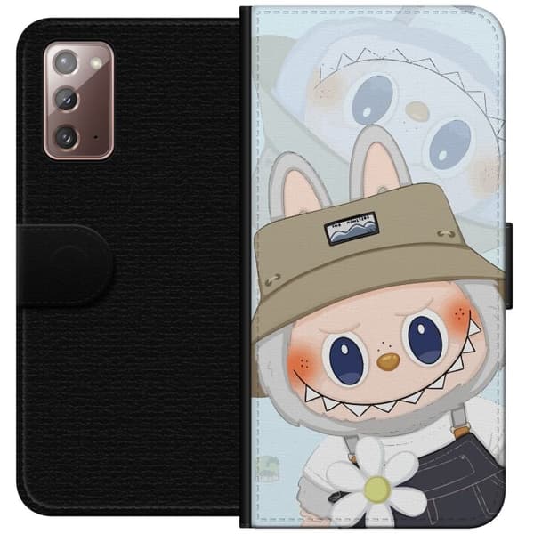 Samsung Galaxy Note20 Lommeboketui Labubu med hatt - Pop Mart-figur Mr. Butcher i retrostil med karakter