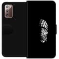 Miniatyrbillede 1 af 3: Samsung Galaxy Note20 Tegnebogsetui Keffiyeh-mønster - klassisk sort-hvid palæstinensisk tørklæde med kulturel betydning