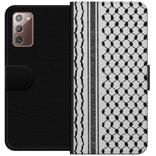 Samsung Galaxy Note20 Lompakkokotelo Palestiinalainen kuvio - perinteiseen tyyliin inspiroima keffiyeh-kangas