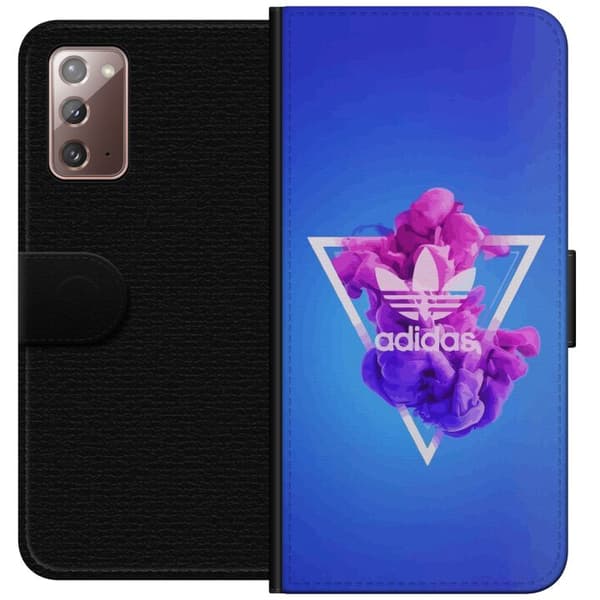 Samsung Galaxy Note20 Tegnebogsetui Adidas-inspireret blåt design - sporty motiv med retrovibe i blå toner