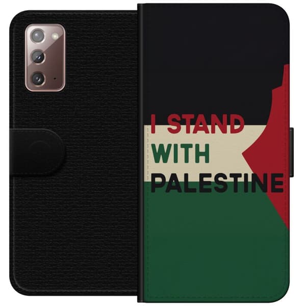 Samsung Galaxy Note20 Lompakkokotelo Pysähdy Palestiinan puolesta - solidaarisuussuunnittelu vahvalla viestillä