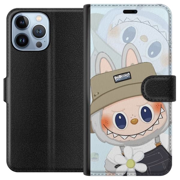 Apple iPhone 13 Pro Max Lommeboketui Labubu med hatt - Pop Mart-figur Mr. Butcher i retrostil med karakter