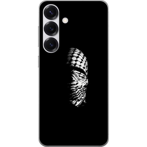 Samsung Galaxy S25 Läpinäkyvä kuori Keffiyeh-kuviointi - klassinen palestiinalainen mustavalkoinen shaali, jolla on kulttuurinen merkitys