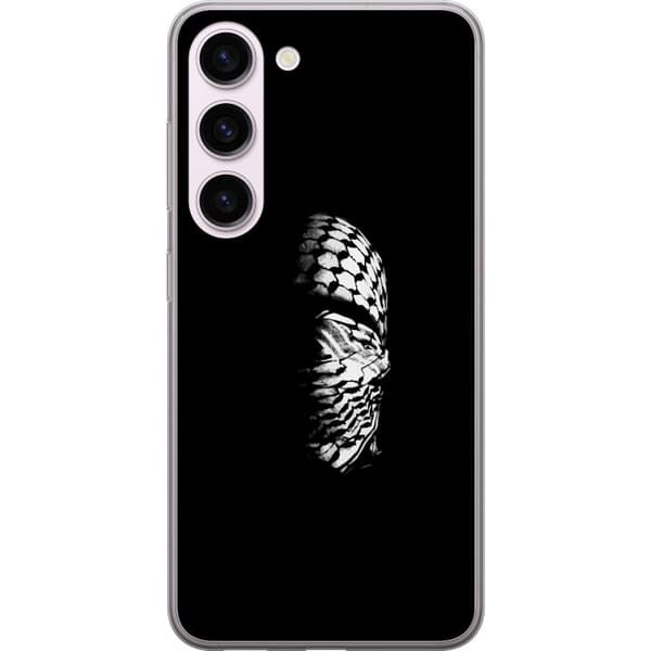 Samsung Galaxy S23 Gjennomsiktig deksel Keffiyeh-mønster - klassisk svart-hvit palestinsk sjal med kulturell betydning