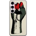 Miniatyrbilde 1 av 3: Samsung Galaxy S23 Gjennomsiktig deksel Hand knyttet i Palestinas farger - kraftig symbol for frihetsbevegelsen