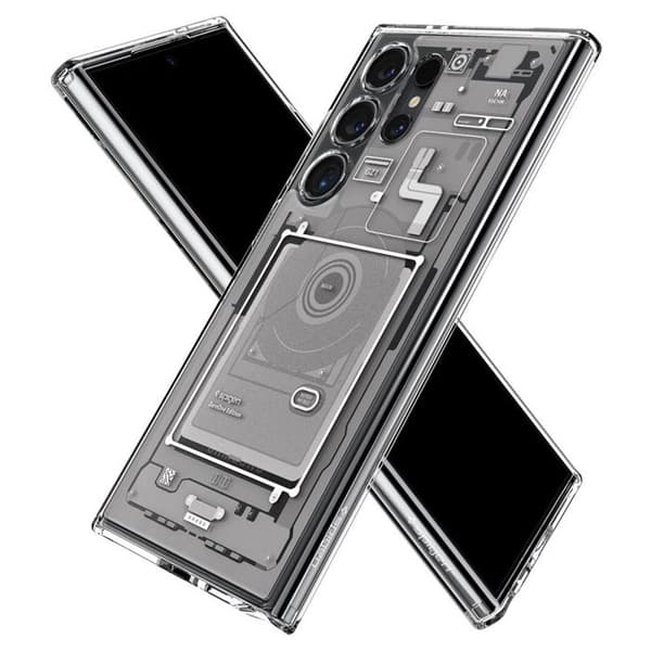 Skyddshölje - SPIGEN - Ultra Hybrid Zero One - Vit - Semi-hård - Kompatibel med Samsung Galaxy S24 Ultra
