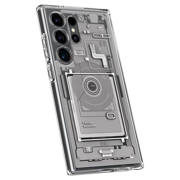 Skyddshölje - SPIGEN - Ultra Hybrid Zero One - Vit - Semi-hård - Kompatibel med Samsung Galaxy S24 Ultra