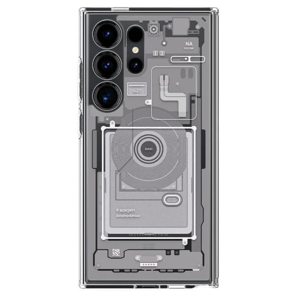 Skyddshölje - SPIGEN - Ultra Hybrid Zero One - Vit - Semi-hård - Kompatibel med Samsung Galaxy S24 Ultra